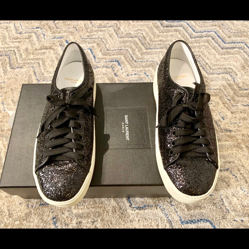 Saint Laurent Court glitter sneaker with orig box